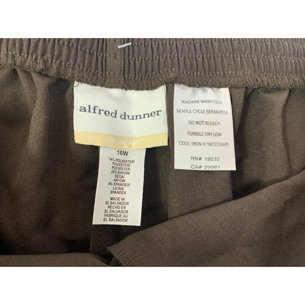 Alfred Dunner Women's Monaco Brown Pants